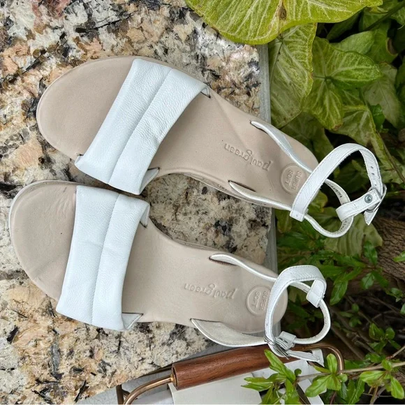 Paul Green Mindy Sandal white leather size 8 US